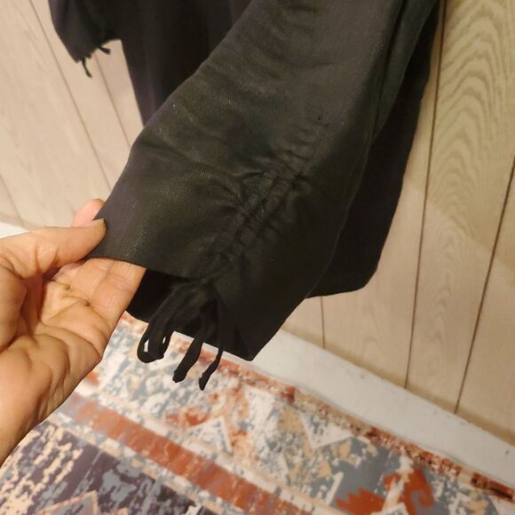 Coldwater Creek  Linen Blazer Women's  Black Rushed Career Business Size 20-22 - Picture 5 of 8